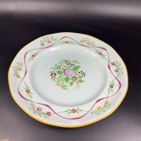 1950s Adams England Calyx Ware Ceramic 9in Dish Plate Set 4 Porcelain Floral VTG - Picture 13 of 15